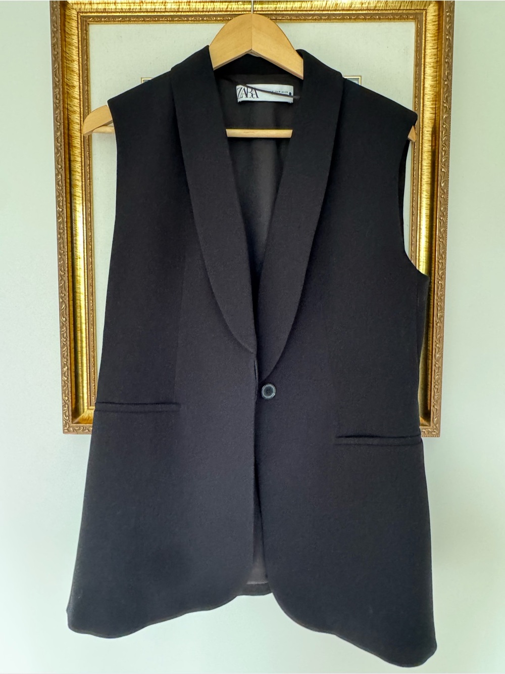 Zara Black Tailored Sleeveless Blazer Vest